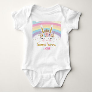 Body Mignonne lapin arc-en-ciel 1er Anniversaire Costum