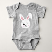 Body Mignonne Lapin, Petit Lapin, Grognon Blanc, Vis (Devant)