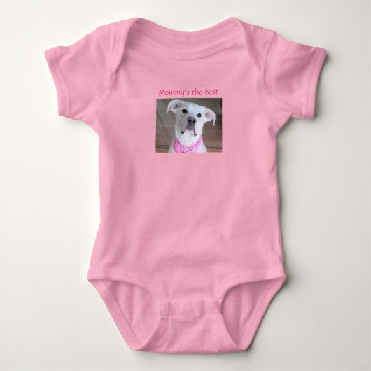 Body Mignonne Maman Chienne Blanche Douce Rose (Devant)