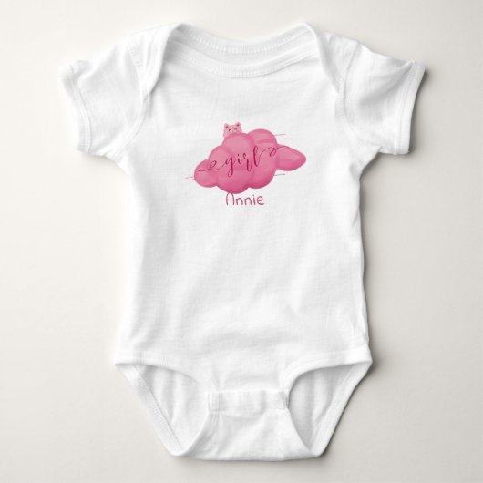 Body Mignonne Nuage Aquarelle Bébé Fille (Devant)