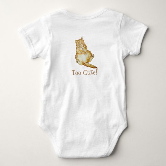 Body mignonne photo de chat gingembre endormi comme un  (Dos)