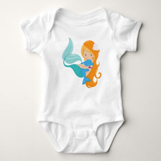 Body Mignonne Sirène, Petite Sirène, Cheveux Orange, Da (Devant)
