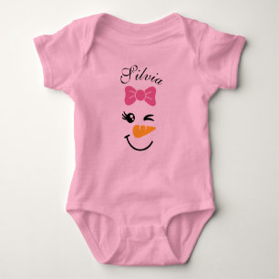 Body Mignonne Snowman visage Noël Baby Bodysuit