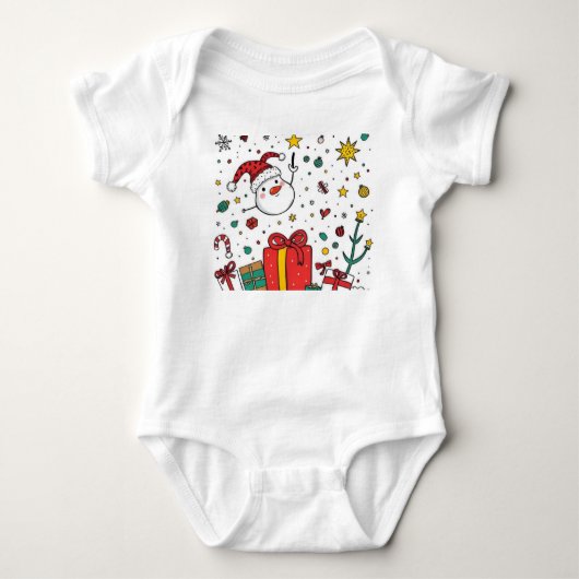 Body Mignonne tenue bébé de Noël (Devant)