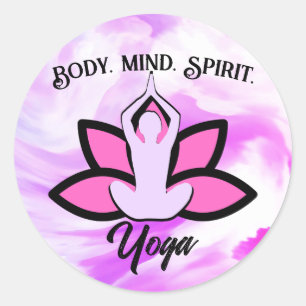 BODY MIND SPIRIT YOGA Meditatie Aasana Ronde Sticker