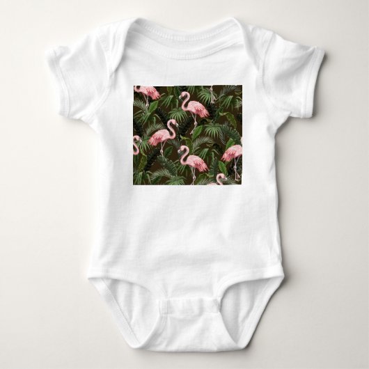 Body Modèle de flamingo tropical : Feuilles Vintages (Devant)