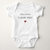 Body Modern Personalized Valentine Baby Bodysuit (Devant)