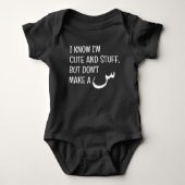 Body Moderne Funny Arabe Musulman Baby Black Bodysuit (Devant)