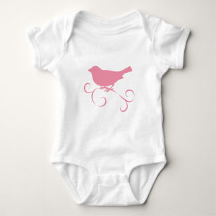 Body Moineau rose avec le ruban