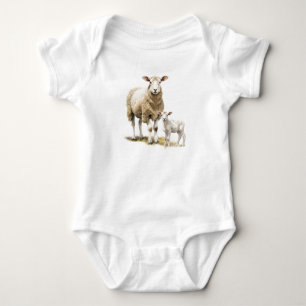 Body Momma et mouton bébé, agneau, cadeau bébé