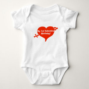 Body Mon 1er anniversaire de la Saint-Valentin Cœurs Ro