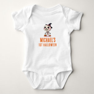 Body Mon 1er Halloween Mignon squelette et citrouilles