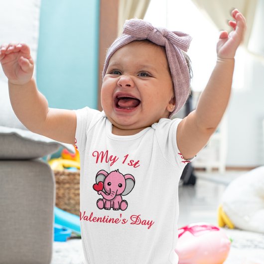 Body Mon 1er jour de la Saint-Valentin – Éléphant migno