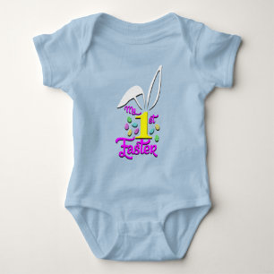 Body Mon 1er maillot bleu bébé fille de Pâques - Pâques