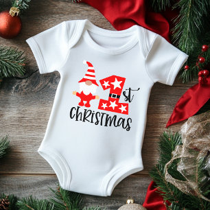 Body Mon 1er Noël Cute Gnome Père Noël Moderne