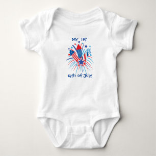 Body Mon 1er T-shirt 4 juillet feux d'artifice patrioti