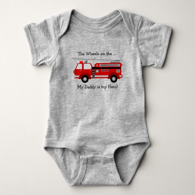 Body Bébé Futur Pompier – Logo Drôle « Comme Papa » – Blanc, Coton, Fait Main – Neuf Avec étiquettes