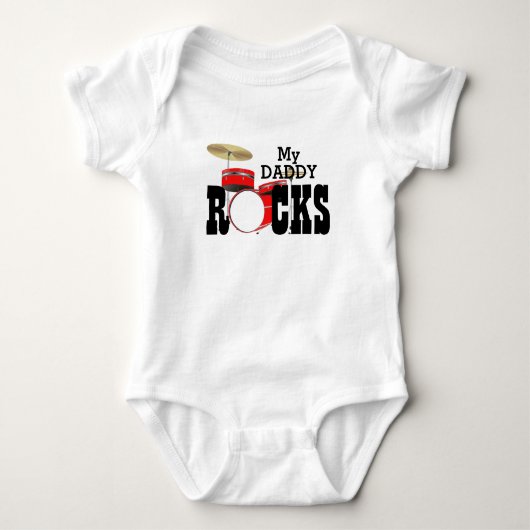 Body "Mon papa Rocks !" avec ensemble à tambour  (Devant)
