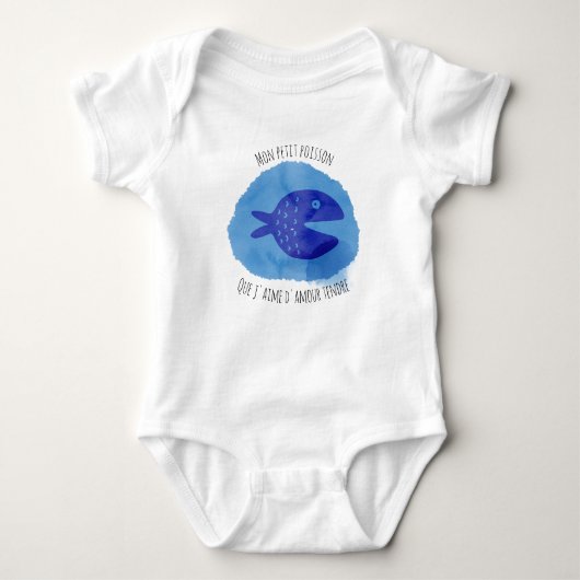 Body Mon Petit Poisson Aquarelle Funny Poisson T-shirt (Devant)