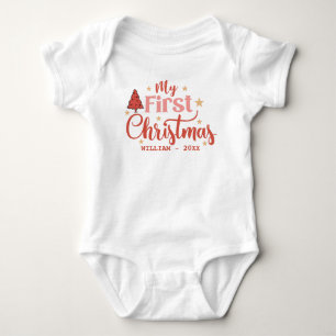 Body Mon premier bébé de Noël 1er Noël nom personnalisé