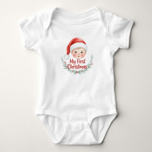 Body Mon premier bébé Noël Pine Fêtes (Devant)
