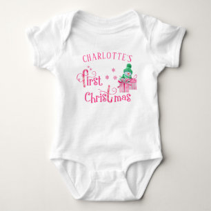 Body Mon premier bonhomme de neige rose de Noël avec de