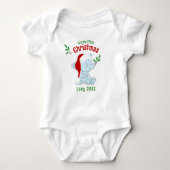 Body Mon premier éléphant de Noël Nom de bébé personnal (Devant)