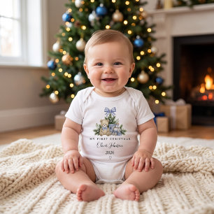 Body « Mon premier Noël » pour bébé garçon personnalisé