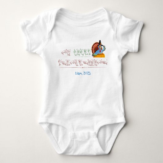 Body Mon premier nom d'action de grâces blanc (Devant)