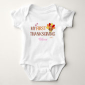 Body Mon premier Thanksgiving Ajouter un nom fille blan (Devant)