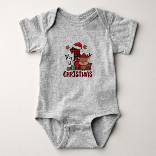 Body Mon premier vêtement de bébé de Noël (Devant)
