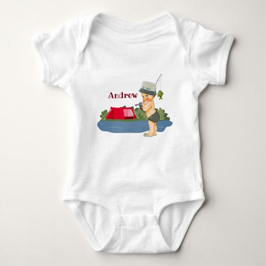 Body Monogram Baby Fisherman une pièce T-shirt (Devant)