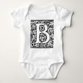 Body Monogramme B initial. Nom customisé Modèle floral (Devant)