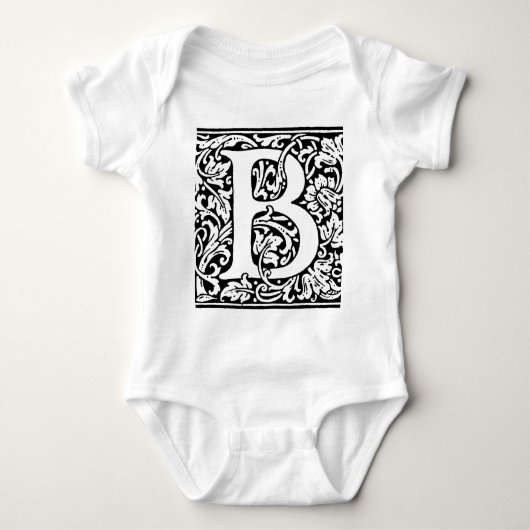 Body Monogramme B initial. Nom customisé Modèle floral (Devant)
