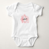 Body Monogramme Bébé Fille Aquarelle Rose (Devant)