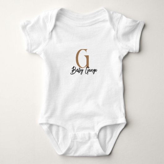 Body monogramme bébé unisex nom personnalisation minima (Devant)