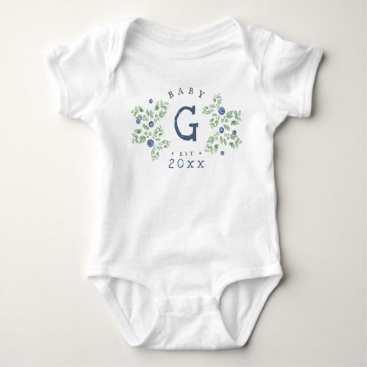 Body Monogramme de bébé Blueberry Bodysuit (Devant)