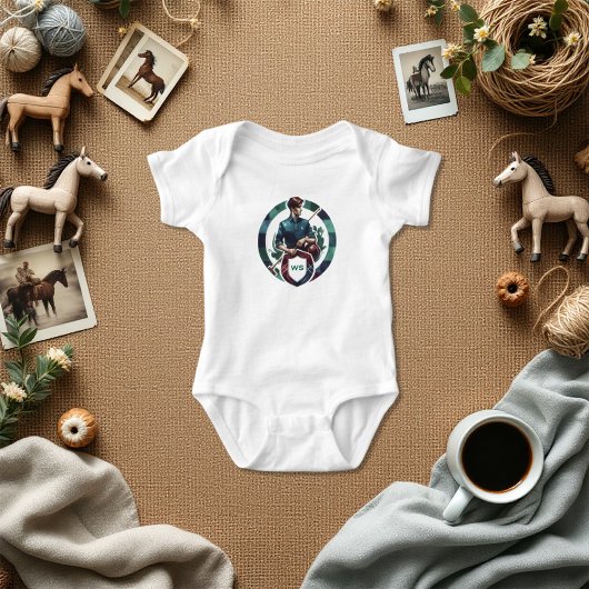 Body Monogramme de polo équestre classique Preppy Charm