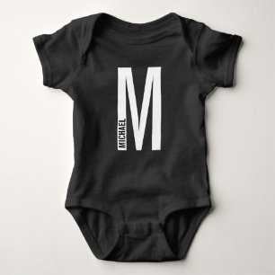 Body Monogramme et nom personnalisés modernes