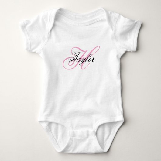 Body Monogramme fantaisie noir et rose (Devant)