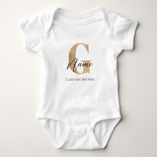 Body Monogramme moderne Initiale G & Nom Personnalisé (Devant)
