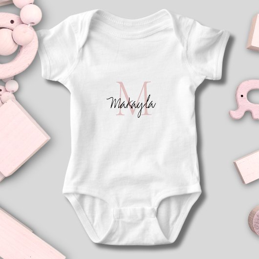 Body Monogramme Nom Rose Blush Script 