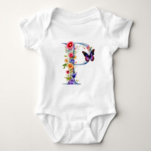 Body Monogramme Papillon Belle Fleur Sauvage (Devant)