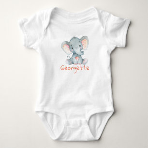 Body monogramme personnalisé Baby Elephant Baby t-Shir