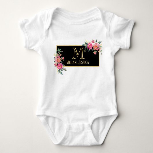 Body monogrammed femme nom personnalisé bébé fille (Devant)