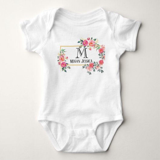 Body monogrammed femme nom personnalisé bébé fille (Devant)