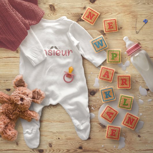 Body MONSIEUR Fun French Citation & Moustache
