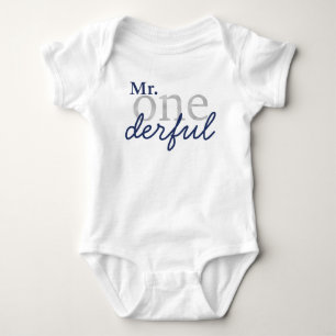 Body Monsieur Onederful Chemise Bébé Bleu et Faux Argen
