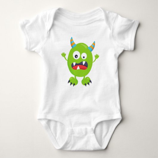 Body Monstre mignon, Monstre vert, Monstre drôle, Corne (Devant)