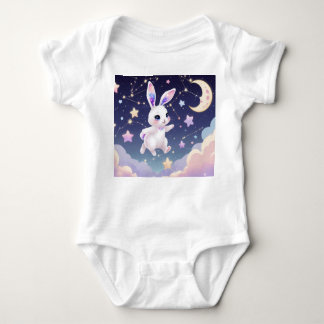 Body Moon Bunny Baby Bodysuit – Pastel Celestial Rabbit